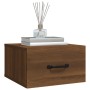 Mesitas de noche de pared 2 uds marrón roble 35x35x20 cm de vidaXL, Mesitas de noche - Ref: Foro24-817584, Precio: 61,81 €