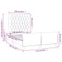Estructura de cama sin colchón terciopelo gris oscuro 120x190cm
