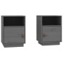 Bedside tables 2 pcs solid gray pine wood 40x34x55 cm by vidaXL, Nightstands - Ref: Foro24-818320, Price: 79,73 €, Discount: %