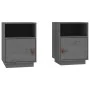 Bedside tables 2 pcs solid gray pine wood 40x34x55 cm by vidaXL, Nightstands - Ref: Foro24-818320, Price: 78,89 €, Discount: %