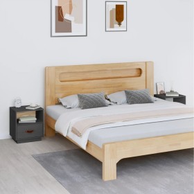 Bedside tables 2 units solid pine wood gray 40x34x45 cm by vidaXL, Nightstands - Ref: Foro24-818300, Price: 69,72 €, Discount: %