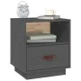 Mesitas de noche 2 uds madera maciza pino gris 40x34x45 cm de vidaXL, Mesitas de noche - Ref: Foro24-818300, Precio: 69,72 €,...