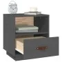 Mesitas de noche 2 uds madera maciza pino gris 40x34x45 cm de vidaXL, Mesitas de noche - Ref: Foro24-818300, Precio: 69,72 €,...
