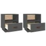 Mesitas de noche 2 uds madera maciza pino gris 40x34x45 cm de vidaXL, Mesitas de noche - Ref: Foro24-818300, Precio: 69,72 €,...