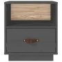 Mesitas de noche 2 uds madera maciza pino gris 40x34x45 cm de vidaXL, Mesitas de noche - Ref: Foro24-818300, Precio: 69,72 €,...