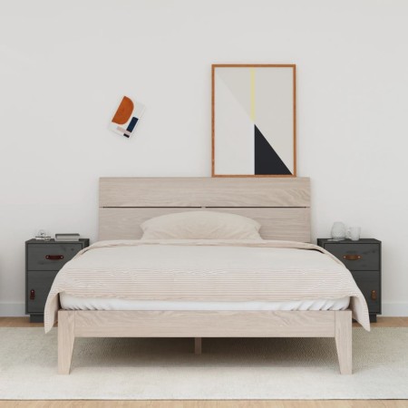 Nachttische 2 Stück massives graues Kiefernholz 40x34x55 cm von vidaXL, Nachttische - Ref: Foro24-818310, Preis: 91,17 €, Rab...