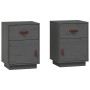 Bedside tables 2 pcs solid gray pine wood 40x34x55 cm by vidaXL, Nightstands - Ref: Foro24-818310, Price: 91,11 €, Discount: %