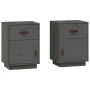 Bedside tables 2 pcs solid gray pine wood 40x34x55 cm by vidaXL, Nightstands - Ref: Foro24-818310, Price: 90,30 €, Discount: %