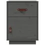 Mesitas de noche 2 uds madera maciza de pino gris 40x34x55 cm de vidaXL, Mesitas de noche - Ref: Foro24-818310, Precio: 90,22...
