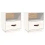 Bedside tables 2 units solid white pine wood 40x34x45 cm by vidaXL, Nightstands - Ref: Foro24-818298, Price: 73,35 €, Discoun...