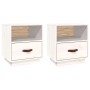 Nachttische 2 Stk. massives Zirbenholz weiß 40x34x45 cm von vidaXL, Nachttische - Ref: Foro24-818298, Preis: 74,05 €, Rabatt: %