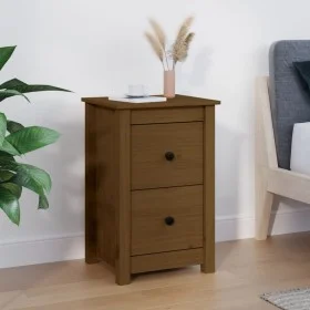 Solid pine wood honey brown bedside table 40x35x61.5 cm by vidaXL, Nightstands - Ref: Foro24-820952, Price: 54,46 €, Discount: %