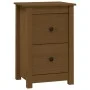 Mesita de noche madera maciza de pino marrón miel 40x35x61,5 cm de vidaXL, Mesitas de noche - Ref: Foro24-820952, Precio: 54,...