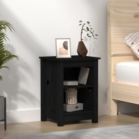 Nachttisch aus massivem schwarzem Kiefernholz, 40 x 35 x 55 cm von vidaXL, Nachttische - Ref: Foro24-820964, Preis: 38,27 €, ...