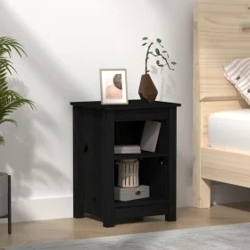 Solid black pine wood bedside table 40x35x55 cm by vidaXL, Nightstands - Ref: Foro24-820964, Price: 38,27 €, Discount: %