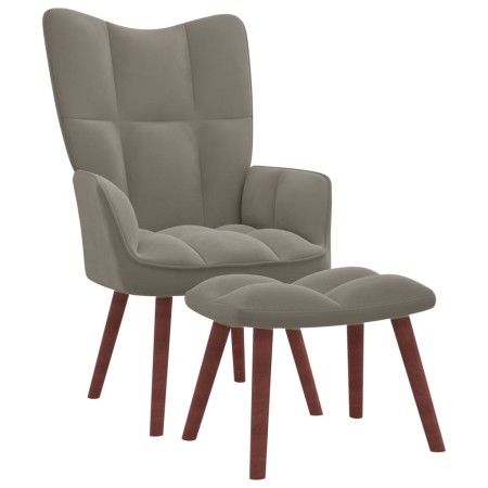 Light gray velvet recliner chair with footstool by vidaXL, Armchairs - Ref: Foro24-328062, Price: 129,07 €, Discount: %