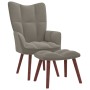 Light gray velvet recliner chair with footstool by vidaXL, Armchairs - Ref: Foro24-328062, Price: 129,07 €, Discount: %