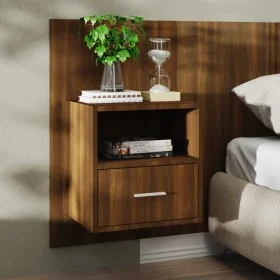 Mesita de noche de pared marrón roble de vidaXL, Mesitas de noche - Ref: Foro24-816968, Precio: 46,55 €, Descuento: %