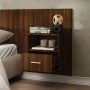 Mesita de noche de pared marrón roble de vidaXL, Mesitas de noche - Ref: Foro24-816968, Precio: 47,02 €, Descuento: %