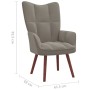 Light gray velvet recliner chair with footstool by vidaXL, Armchairs - Ref: Foro24-328062, Price: 129,07 €, Discount: %