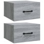 Wand-Nachttische 2 Stück Sonoma grau Farbe 35x35x20 cm von vidaXL, Nachttische - Ref: Foro24-817582, Preis: 42,88 €, Rabatt: %