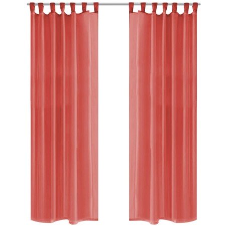Cortinas de gasa 2 unidades 140x225 cm rojo en Cortinas y visillos | Comprar online en Foro24