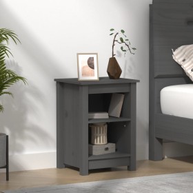 Nachttisch aus massivem grauem Kiefernholz, 40 x 35 x 55 cm von vidaXL, Nachttische - Ref: Foro24-820960, Preis: 55,45 €, Rab...