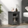 Mesita de noche madera maciza de pino gris 40x35x55 cm de vidaXL, Mesitas de noche - Ref: Foro24-820960, Precio: 54,73 €, Des...