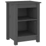 Mesita de noche madera maciza de pino gris 40x35x55 cm de vidaXL, Mesitas de noche - Ref: Foro24-820960, Precio: 54,73 €, Des...