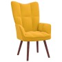 Relax armchair with yellow mustard velvet footstool by vidaXL, Armchairs - Ref: Foro24-328069, Price: 125,62 €, Discount: %