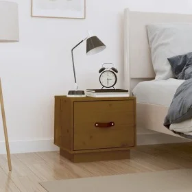 Solid pine wood honey brown bedside table 40x34x35 cm by vidaXL, Nightstands - Ref: Foro24-818291, Price: 37,72 €, Discount: %