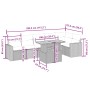 Set sofás de jardín 7 piezas y cojines ratán sintético beige