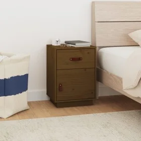 Bedside table solid honey brown pine wood 40x34x55 cm by vidaXL, Nightstands - Ref: Foro24-818311, Price: 42,37 €, Discount: %