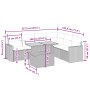 Set sofás de jardín 7 piezas y cojines ratán sintético beige