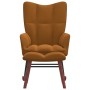 Brauner Schaukelstuhl aus Samt mit Fußstütze von vidaXL, Schaukelstühle - Ref: Foro24-328158, Preis: 189,62 €, Rabatt: %