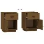 Bedside table solid honey brown pine wood 40x34x55 cm by vidaXL, Nightstands - Ref: Foro24-818311, Price: 42,37 €, Discount: %