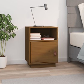 Solid pine wood honey brown bedside table 40x34x55 cm by vidaXL, Nightstands - Ref: Foro24-818321, Price: 56,23 €, Discount: %