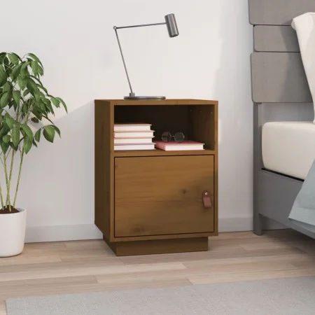 Solid pine wood honey brown bedside table 40x34x55 cm by vidaXL, Nightstands - Ref: Foro24-818321, Price: 55,47 €, Discount: %