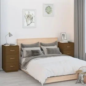 Two pine wood bedside tables honey brown 40x40x75 cm by vidaXL, Nightstands - Ref: Foro24-818342, Price: 163,85 €, Discount: %