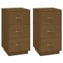 Mesitas de noche 2 uds madera de pino marrón miel 40x40x75 cm de vidaXL, Mesitas de noche - Ref: Foro24-818342, Precio: 163,8...
