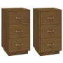 Mesitas de noche 2 uds madera de pino marrón miel 40x40x75 cm de vidaXL, Mesitas de noche - Ref: Foro24-818342, Precio: 166,0...
