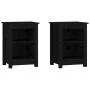 Nachttische 2 Stk. massives Kiefernholz schwarz 40x35x55 cm von vidaXL, Nachttische - Ref: Foro24-820965, Preis: 68,35 €, Rab...