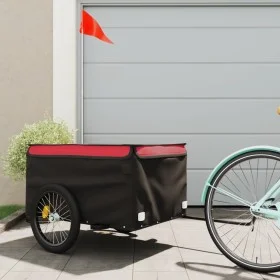Black and red iron bicycle trailer 45 kg by vidaXL, Bicycle trailers - Ref: Foro24-94090, Price: 95,08 €, Discount: %