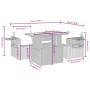 Set de muebles de jardín 5 pzas y cojines ratán sintético negro
