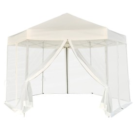 Sechseckiges Faltzelt 6 Wände cremeweiß 3,6x3,1m von vidaXL, Zelte und Pavillons - Ref: Foro24-42109, Preis: 218,95 €, Rabatt: %