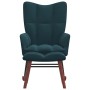 Blauer Schaukelstuhl aus Samt mit Fußstütze von vidaXL, Schaukelstühle - Ref: Foro24-328160, Preis: 148,09 €, Rabatt: %