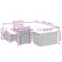 Set de sofás de jardín 9 pzas con cojines ratán sintético beige
