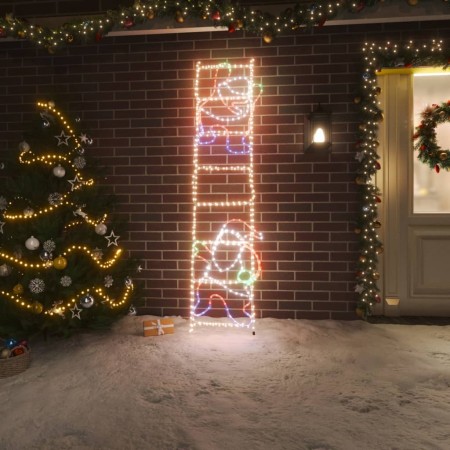 Folding figure of Santa Claus on ladder with 552 LEDs 50x200 cm by vidaXL, Christmas lights - Ref: Foro24-343291, Price: 102,...