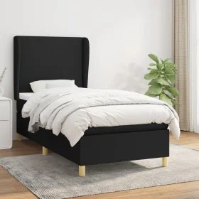 Box spring bed with black fabric mattress 100x200 cm by vidaXL, Beds and slatted bases - Ref: Foro24-3128343, Price: 339,15 €...