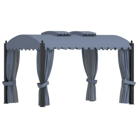 Pavillon mit anthrazitgrauen Stahlvorhängen 3x4 m von vidaXL, Zelte und Pavillons - Ref: Foro24-48056, Preis: 821,37 €, Rabat...